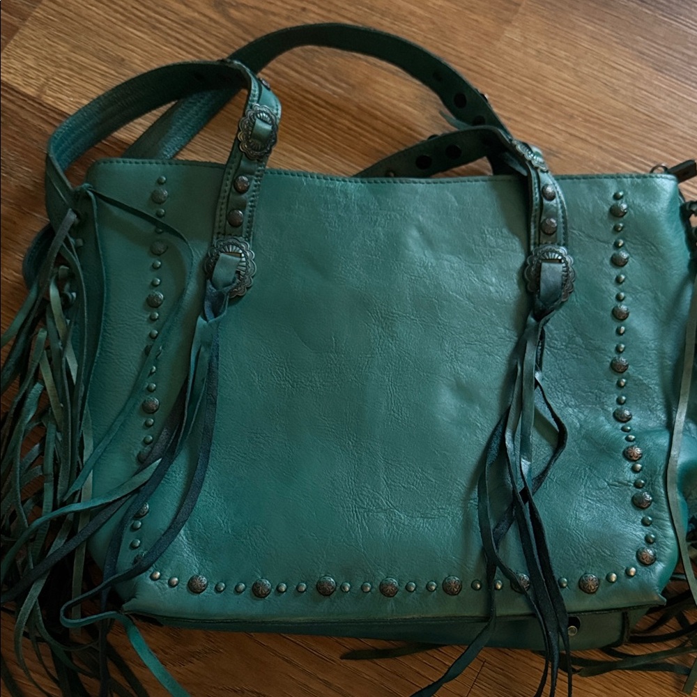 Montana West Leather Turquoise Fringe Tote Bag Purse Brand New With Tags